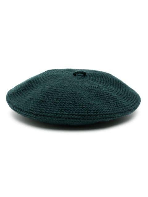 crochet-knit wool beret by BODE