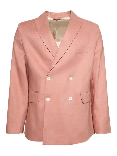 double-breasted linen jacket by BODE
