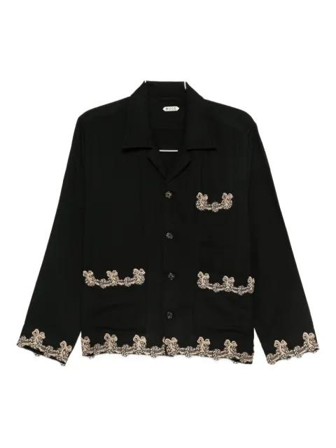 embroidered-pocket wool overshirt by BODE