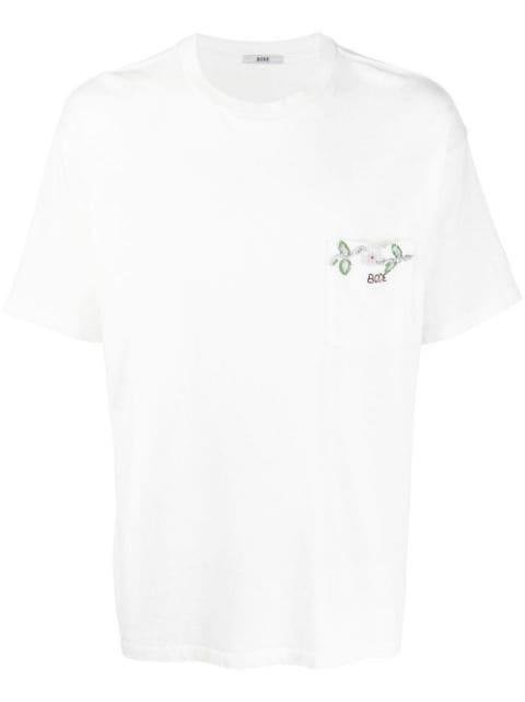 floral-embroidered crewneck T-shirt by BODE