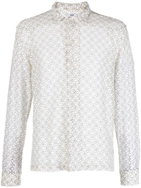 floral-lace long-sleeve shirt by BODE