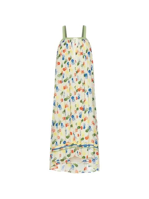 flower stamp midi dress by BODE
