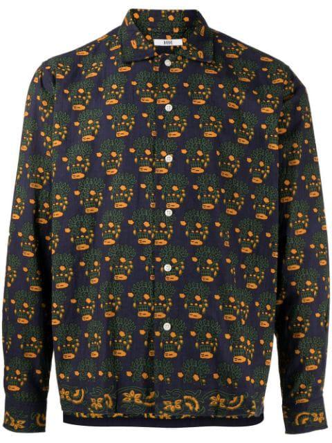 graphic-print button-up shirt by BODE