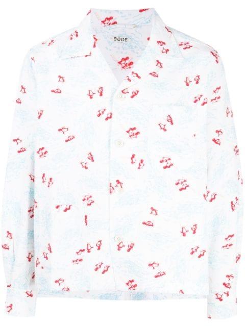 graphic-print cotton shirt by BODE