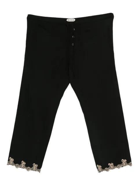 lace-trimmed drawstring trousers by BODE