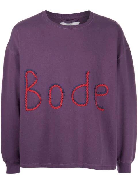logo embroidered sweatshirt by BODE