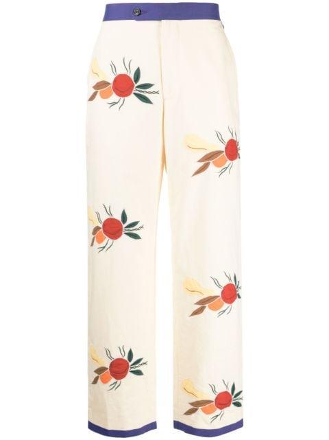 patch-detail cropped trousers by BODE