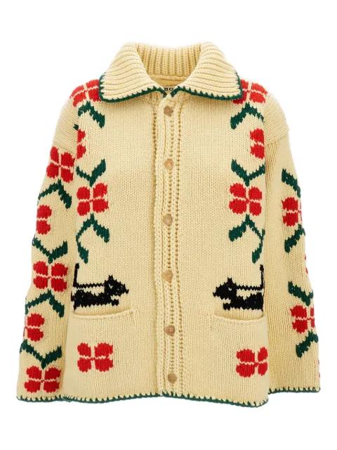 patterned-intarsia cardigan by BODE