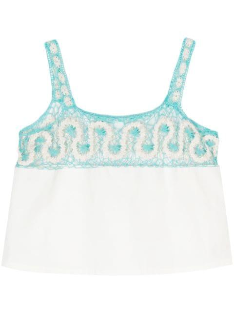 ripple lace tank top by BODE