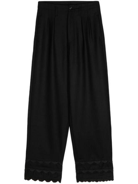 scallop-detailing wool trousers by BODE
