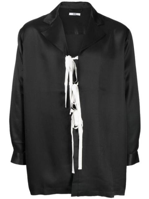 silk tie-fastening shirt by BODE