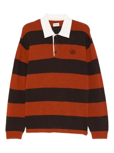 striped-collared polo shirt by BODE
