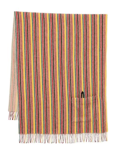 striped merino scarf by BODE