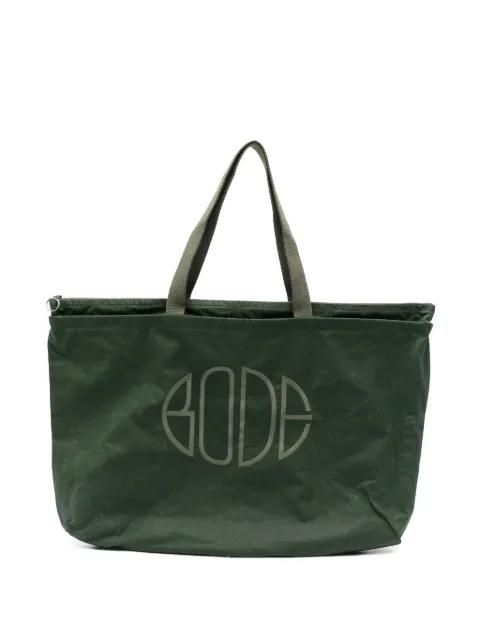 waxed cotton zip tote by BODE