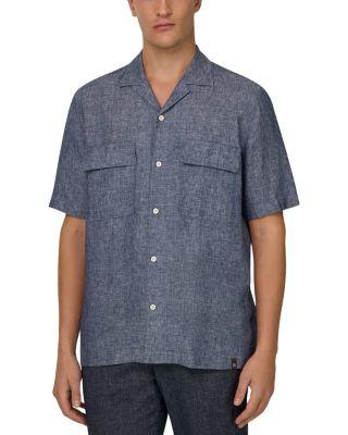 Camp Collar Linen Denim Shirt by BOGGI MILANO