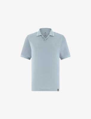 Contrast-Trim Open-Collar Cotton-Blend Piqué Polo Shirt by BOGGI MILANO