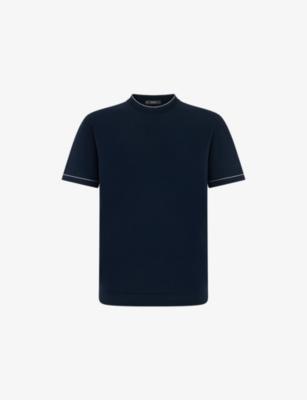 Crew-Neck Cotton Crêpe Knit T-Shirt by BOGGI MILANO