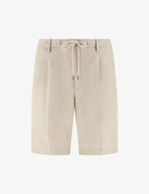 Drawcord Linen Bermuda Shorts by BOGGI MILANO