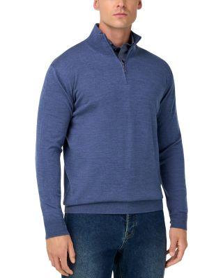 Extra Fine Merino Wool Half Zip Sweater by BOGGI MILANO