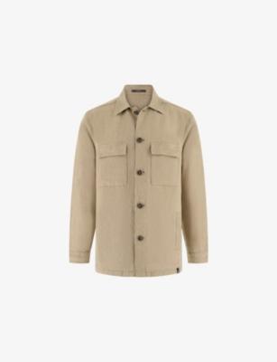 Flap-Pocket Washed Linen Overshirt by BOGGI MILANO