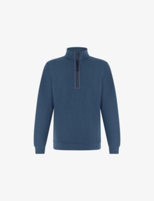 Half-Zip Stretch Cotton-Blend Jumper by BOGGI MILANO