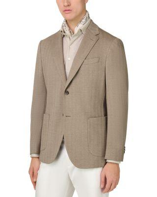 Herringbone Regular Fit Blazer by BOGGI MILANO