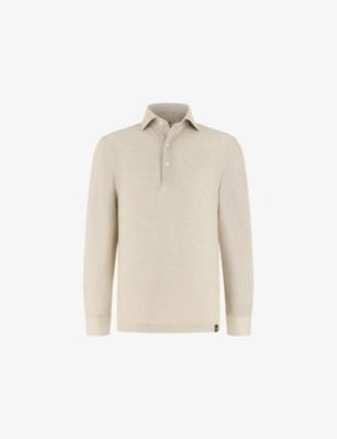 Long-Sleeved Cotton-Blend Polo Shirt by BOGGI MILANO