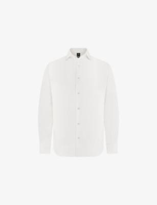 Long-Sleeved Regular-Fit Linen Shirt by BOGGI MILANO