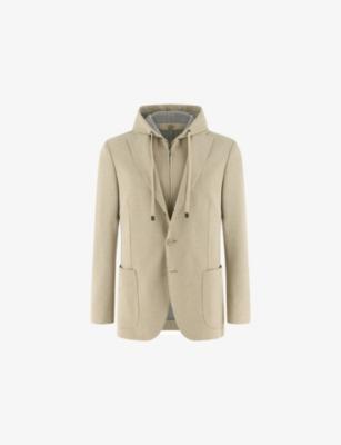 Madison Removable-Hood Stretch-Jersey Jacket by BOGGI MILANO