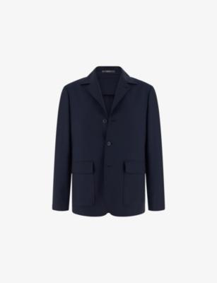 Notch-Lapel Patch-Pocket Wool Blazer by BOGGI MILANO