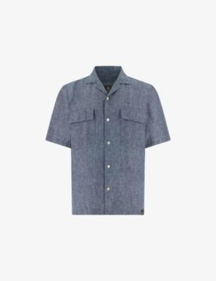Open-Collar Linen and Cotton-Blend Denim Shirt by BOGGI MILANO
