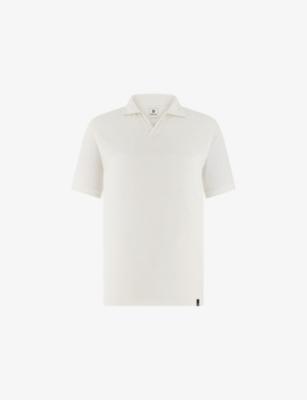 Open-Collar Regular-Fit Stretch-Linen Polo Shirt by BOGGI MILANO