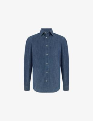 Regular-Fit Cotton Denim Shirt by BOGGI MILANO