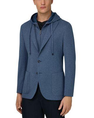 Regular Fit Jacket & Removable Drawstring Hoodie by BOGGI MILANO