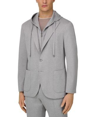 Regular Fit Jacket & Removable Drawstring Hoodie by BOGGI MILANO