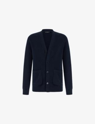 Ribbed Button-Down Cotton Cardigan by BOGGI MILANO