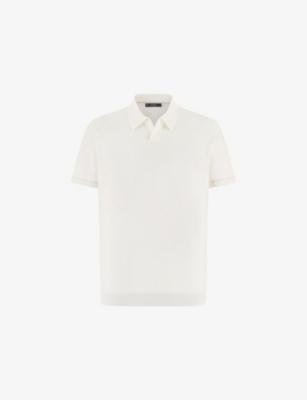 Short-Sleeve Cotton Crêpe Knit Polo Shirt by BOGGI MILANO