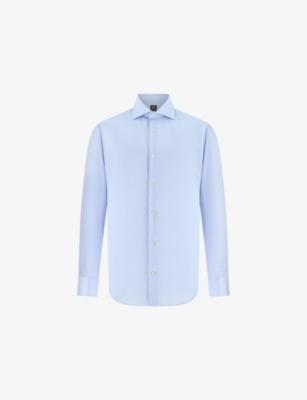 Slim-Fit Striped Cotton-Twill Shirt by BOGGI MILANO