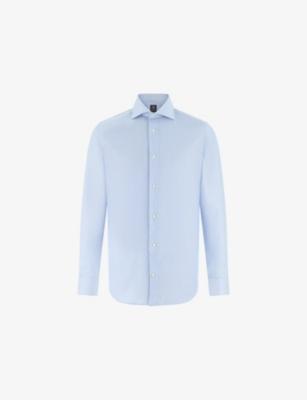 Slim-Fit Striped Cotton-Twill Shirt by BOGGI MILANO