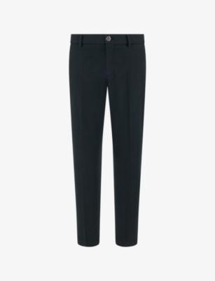 Straight Regular-Fit Stretch Cotton-Blend Trousers by BOGGI MILANO