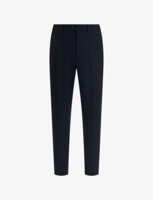 Tapered-Leg Mid-Rise Cotton-Blend Trousers by BOGGI MILANO