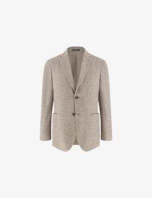 Textured Single-Breasted Linen and Cotton-Blend Blazer by BOGGI MILANO