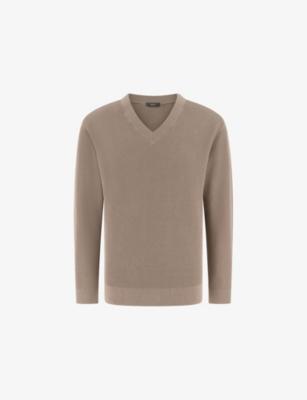 V-Neck Knitted Cotton-Blend Jumper by BOGGI MILANO