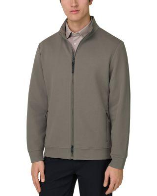 Zipped Sweatshirt in Cotton Blend Scuba Pique by BOGGI MILANO