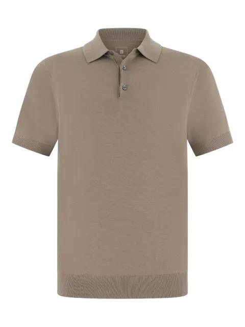 branded-button knitted polo shirt by BOGGI MILANO
