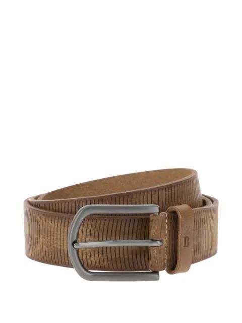 carved striped leather belt by BOGGI MILANO