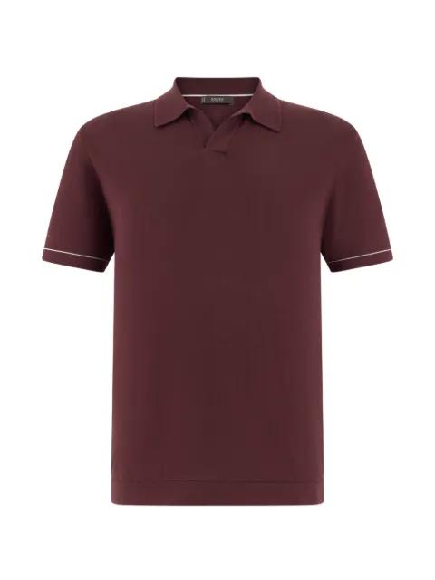 contrasting crepe knit polo shirt by BOGGI MILANO
