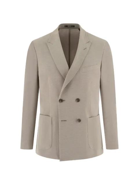 double-breasted patch-pockets blazer by BOGGI MILANO