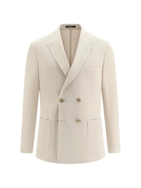 double-breasted patch-pockets blazer by BOGGI MILANO