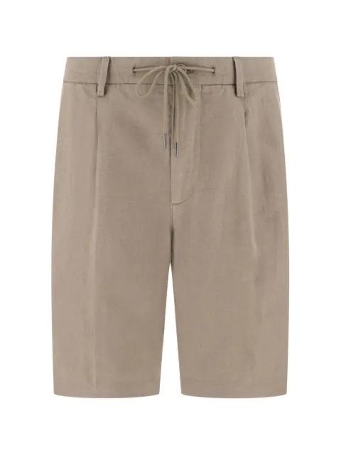 drawcord linen bermuda shorts by BOGGI MILANO